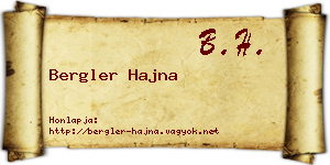 Bergler Hajna névjegykártya